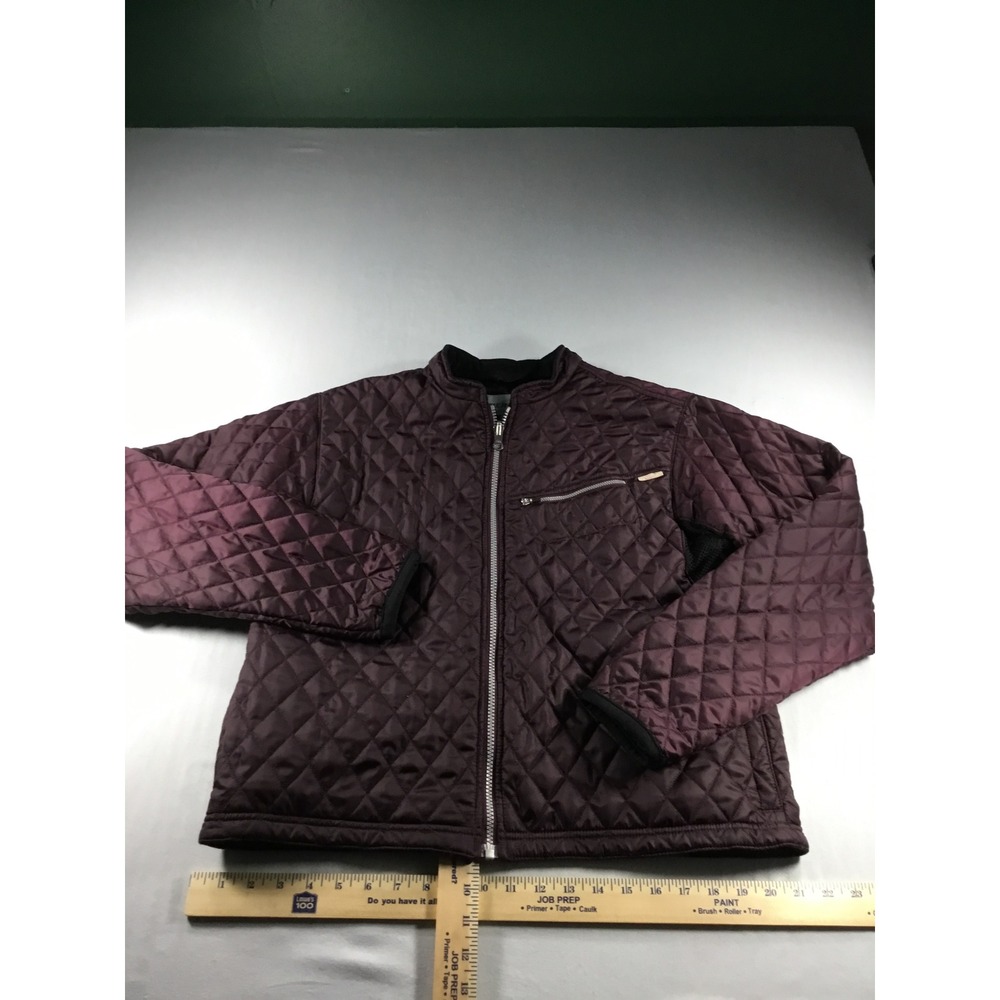Obermeyer Fall Quilted Jacket 12 Plum Burgundy Full Zip FleeceLined Puffer Layer